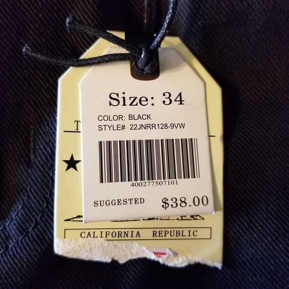 Trestles Men's Size 34 Black Paisley Patchwork Distressed Skinny Jeans - Picture 8 of 12